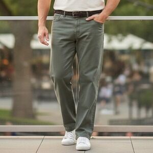 Harbor Bay DXL Pants Men Size 48x30 Khaki Green Continuous Comfort Waistband